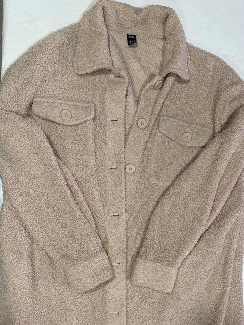 Cozy Long Teddy Coat - Blush Pink